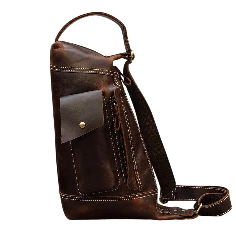Men's Leather Chest Bag for Stylish Travel