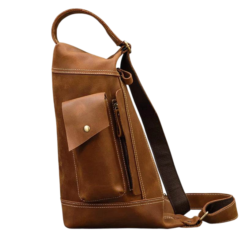 Men's Leather Chest Bag for Stylish Travel