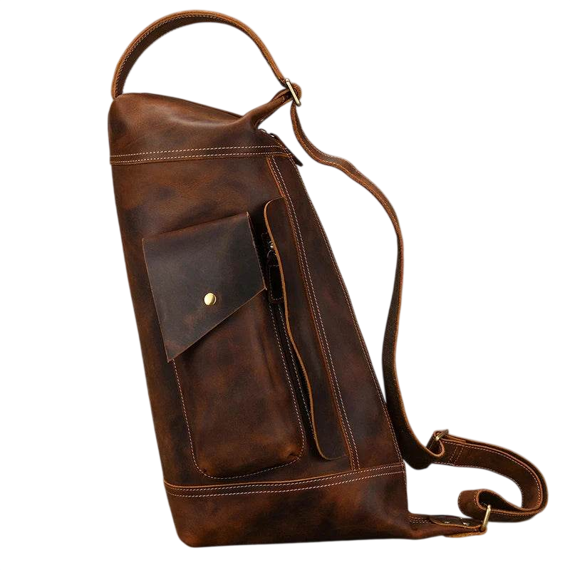 Men's Leather Chest Bag for Stylish Travel