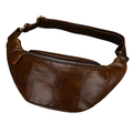 Men'S Leather Chest Bag Soft Cowskin Sport Waist Pack