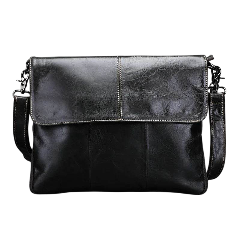 Men's Leather Crossbody Bag Casual Waterproof Sling Oil Wax
