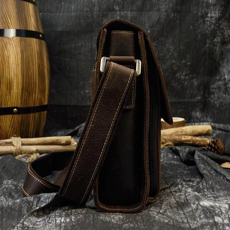 Mens leather crossbody bags featuring a sturdy design and adjustable strap for daily use