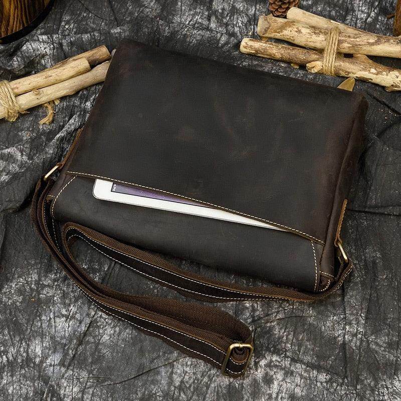 Stylish mens leather crossbody bags with a spacious interior for daily essentials and adjustable strap