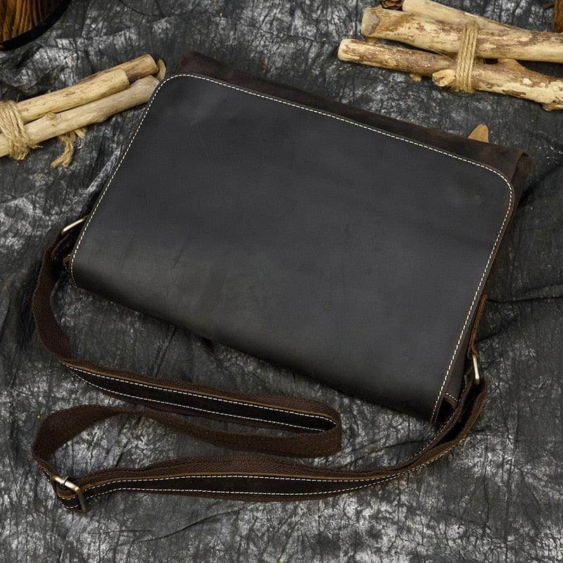 Mens leather crossbody bags from VacationGrabs featuring a sleek design and adjustable strap
