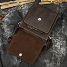 VacationGrabs Brown Leather Shoulder Messenger Bag with Multiple Compartments for Travel and Everyday Use