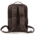 Stylish mens leather laptop backpack with two sturdy straps and a sleek design