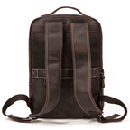 Stylish mens leather laptop backpack with two sturdy straps and a sleek design
