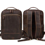 Mens leather laptop backpack by VacationGrabs with spacious compartments and a sleek design