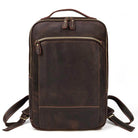 Mens leather laptop backpack by VacationGrabs with sleek design and multiple pockets for easy organization