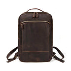 Mens leather laptop backpack by VacationGrabs with sleek design and multiple pockets for easy organization