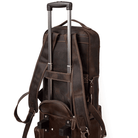 VacationGrabs mens leather laptop backpack with retractable handle and comfortable straps