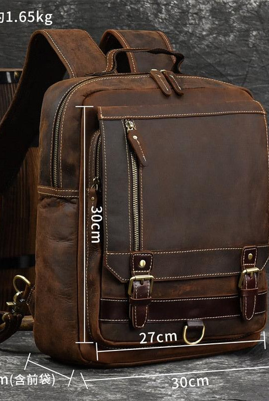 Luggage & Bags - Backpacks Mens Leather Shoulder Backpack Sling Travel Weekender Bag