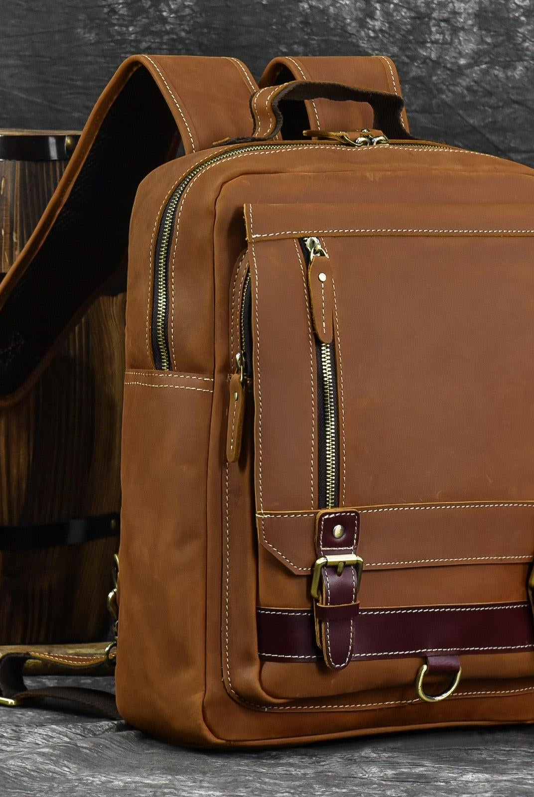 Luggage & Bags - Backpacks Mens Leather Shoulder Backpack Sling Travel Weekender Bag