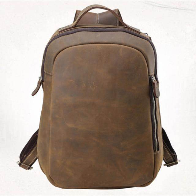 Mens leather travel backpack from VacationGrabs with sleek design and durable materials