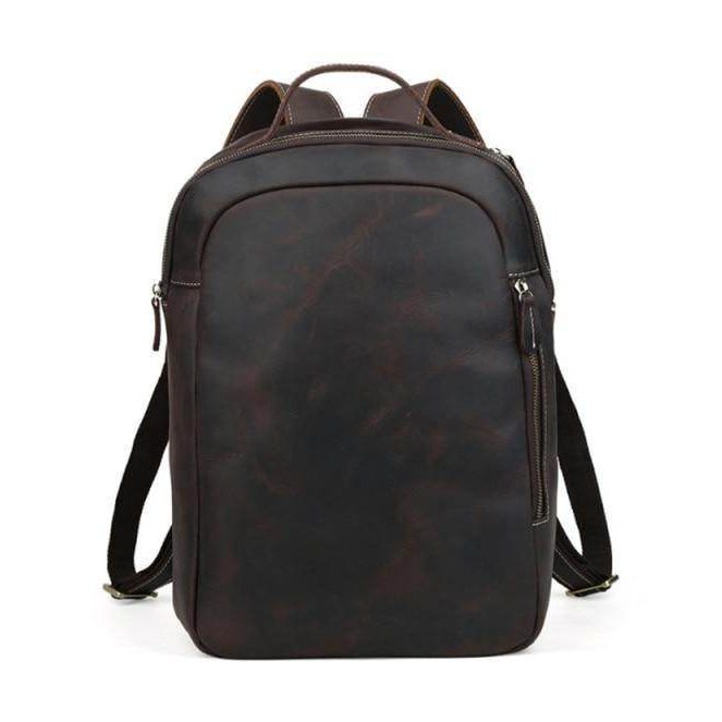 Mens leather travel backpack from VacationGrabs with sleek design and sturdy straps