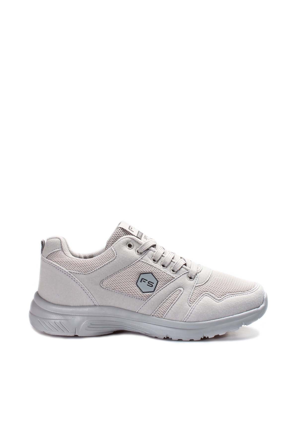 Men's Light Gray Athletic Sneakers with Breathable Mesh – side view