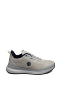 Men's Light Gray Athletic Sneakers with Navy Accents – front view