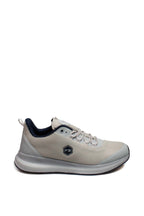 Men's Light Gray Athletic Sneakers with Navy Accents – front view