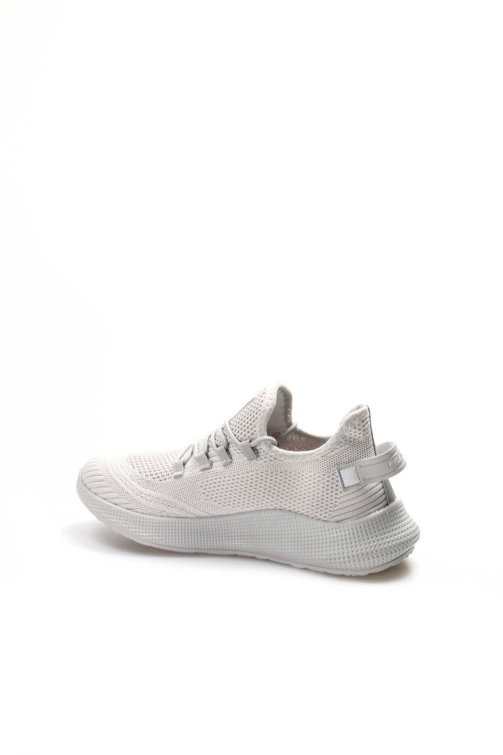 Men's Light Gray Knit Sneakers with Cushioned Sole – side view