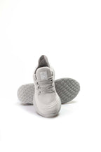 Men's Light Gray Knit Sneakers with Cushioned Sole – close up view