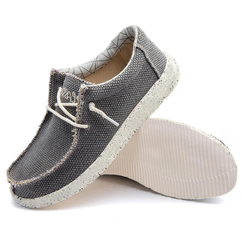 Men's gray lightweight travel city walk shoes with breathable material