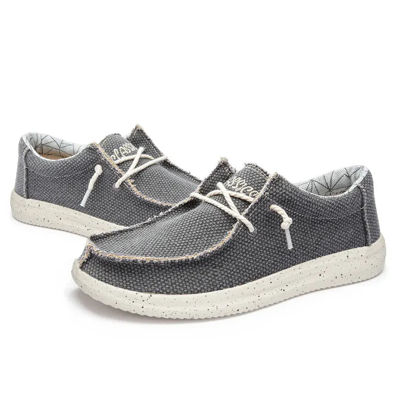 Men's grey lightweight travel city walk shoes made for comfort