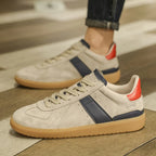 Men's loafers in beige suede, versatile for casual outings