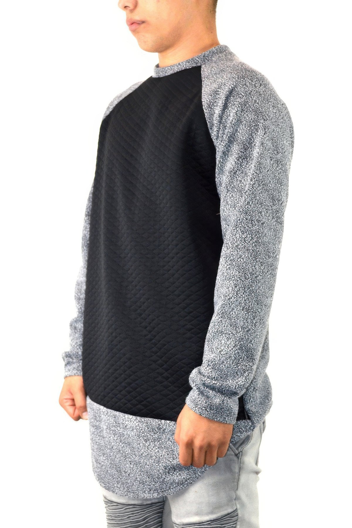 Men's casual long sleeve pullover sweatshirt, back view