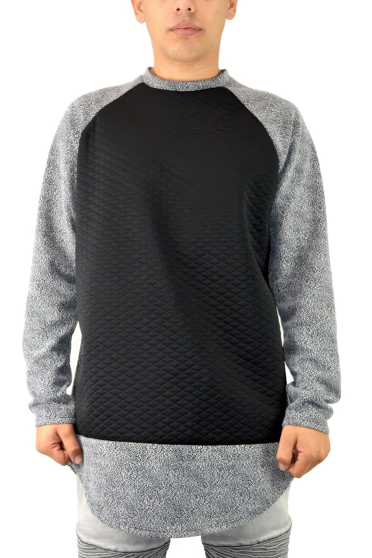 Men's casual long sleeve pullover sweatshirt, front view