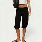 Women's black lightweight pants, perfect for casual outings