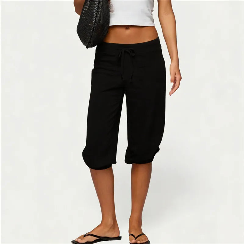 Women's black lightweight pants, perfect for casual outings
