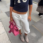 Women's gray sweatpants, soft material, casual street style