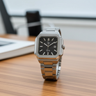 Dapr men's luxury watch with a sleek black dial and stainless steel bracelet for elegant style