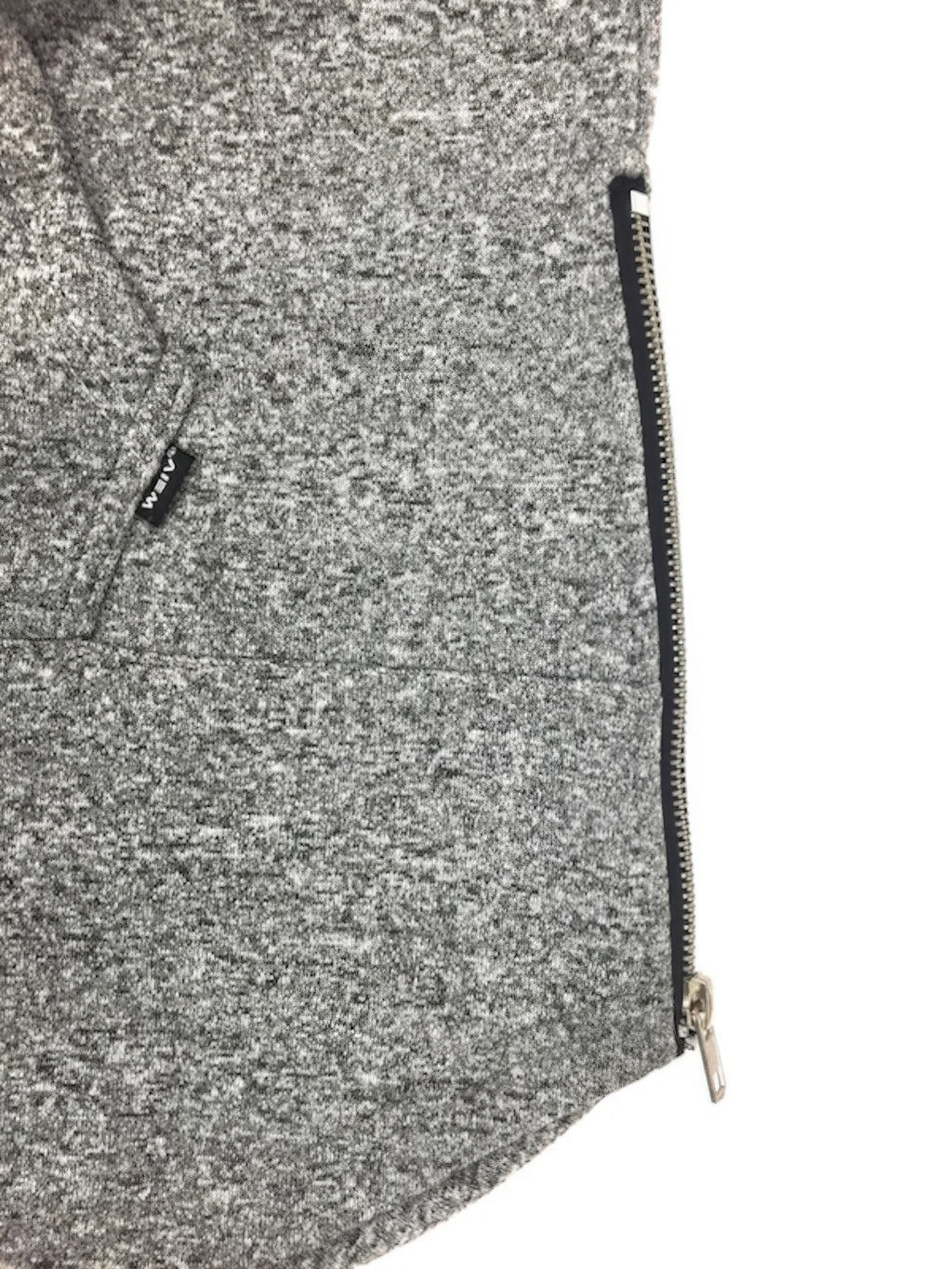 Men's extra-long marble print hoodie, back view