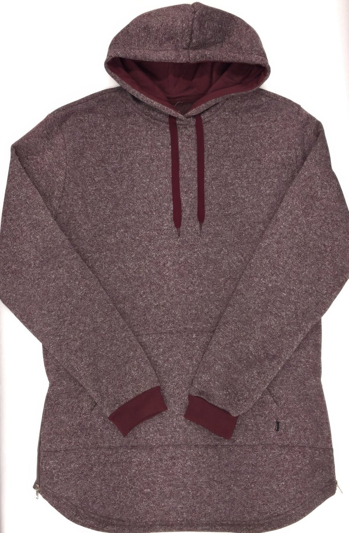 Fabric detail on men's marble print hoodie