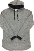 Men's extra-long marble print hoodie, front view