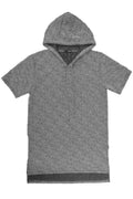 Men's marbled short sleeve hoodie, front view