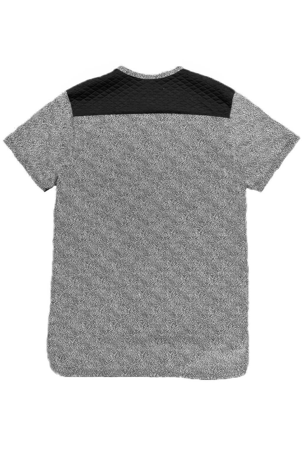 Fabric detail on men's marbled travel shirt