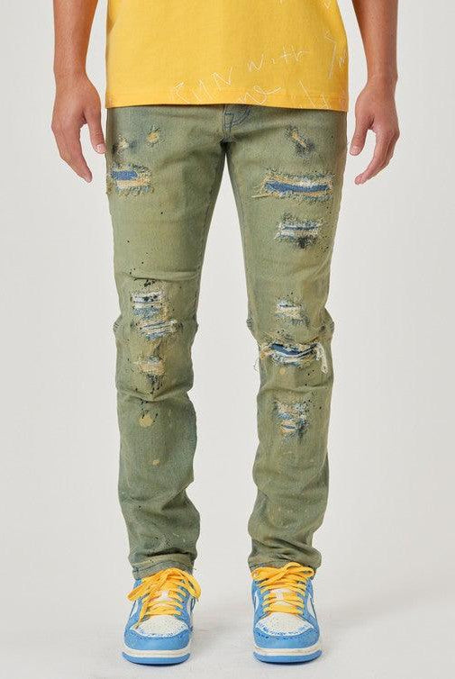Men's Pants - Jeans Mens Medium Sand Slim Fit Denim Jeans
