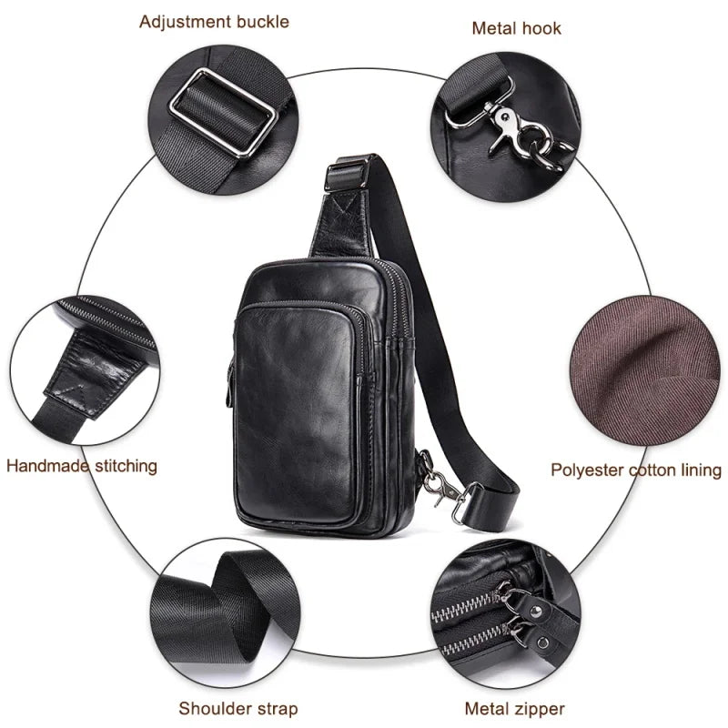 men's black messenger bag, durable polyester, perfect for daily use