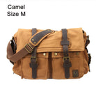 Camel men's messenger bag made of durable canvas for everyday use