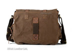 mens messenger bag in brown canvas, perfect for everyday use