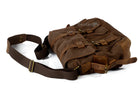 Men's messenger bag, brown canvas with leather accents, stylish for everyday use