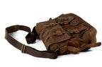 Men's messenger bag, brown canvas with leather accents, stylish for everyday use