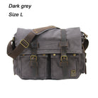 Dark grey mens messenger bag bag, durable canvas for daily use