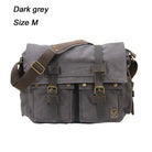 Dark grey mens messenger bag bag with adjustable strap for daily use