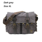 Dark grey mens messenger bag bag, durable canvas, perfect for everyday use