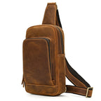 Men's messenger bag bag in brown leather, ideal for daily use