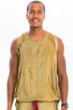 Men's metallic flick tank top, beachwear front view