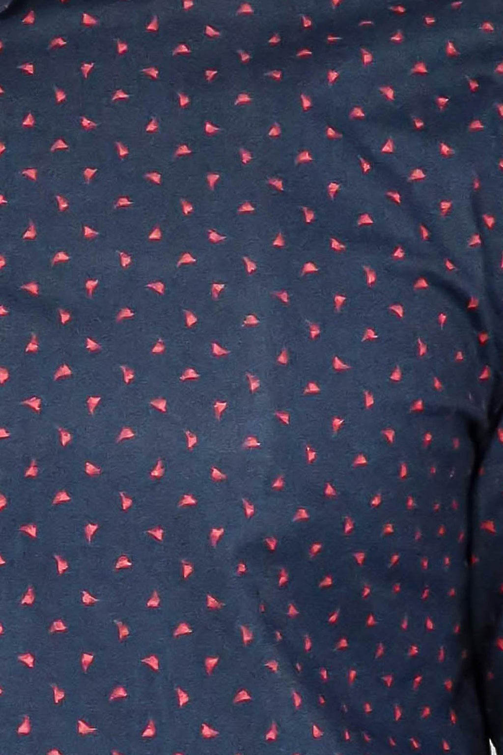 Men’s Navy Shirt with Minimal Red Pattern – full look view